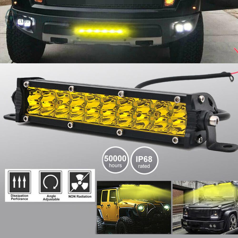 60W Luz de trabajo amarillo DC 9-32V IP68 7 pulgadas camión lámpara conducción Luz de Niebla