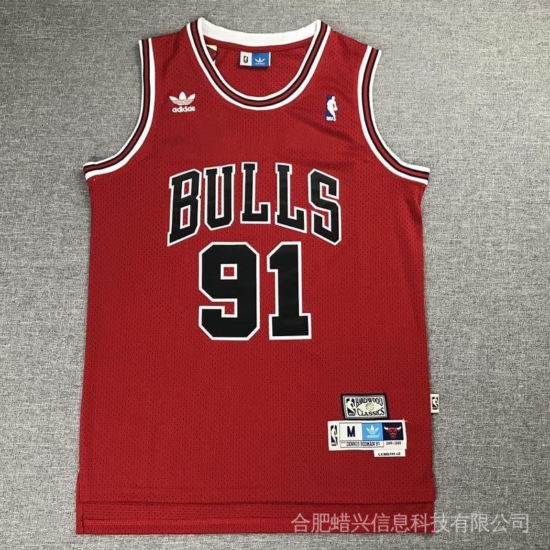 Retro Chicago Bulls #91 Dennis Rodman Camiseta Jersey Cosido Baloncesto Raya 