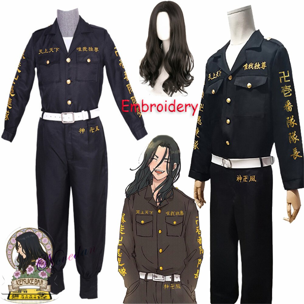 Tokyo Revengers Keisuke Baji Cosplay Bordado Uniforme Peluca Ken Ryuguji Chamarra Traje Anime