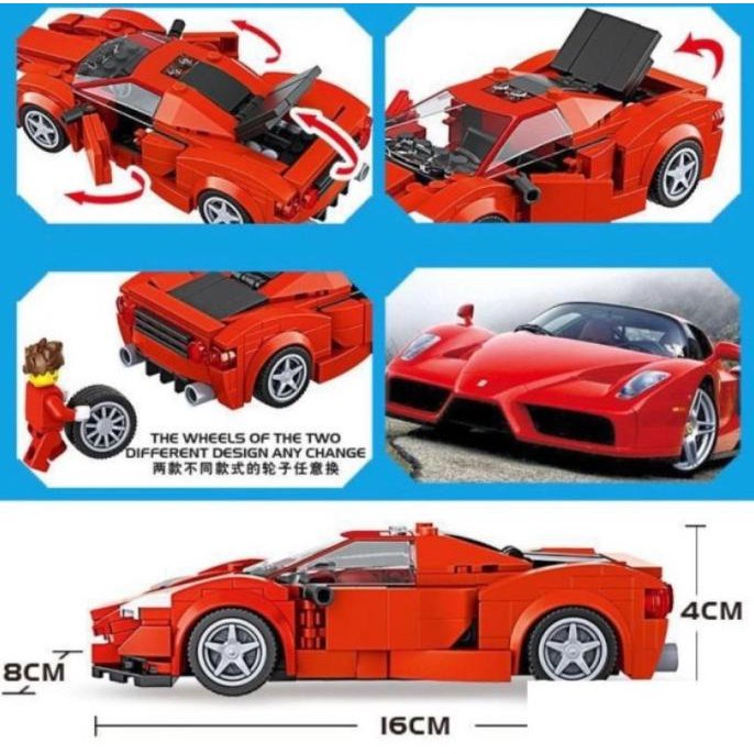 Lego coche de carreras/ Ferrari Lamborghini Buggati Nissan Lego coche |  Shopee México