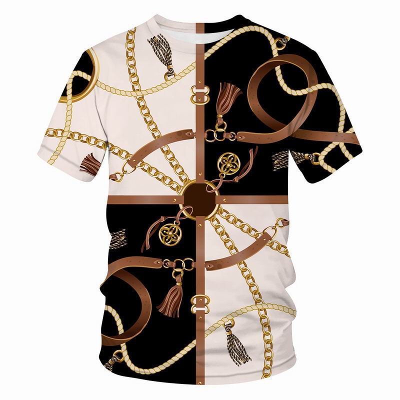 Novedad 3D Oro Cadena Impresión Barroca Marca t-shirt Estilo Verano De  Manga Corta De Lujo royal Hombres Ropa hip hop tops Camiseta | Shopee México