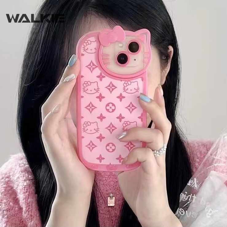 WALKIE Sanrio Hello Kitty-Funda De Piel Para Iphone 11 12 13 Pro Max X Xs Xr