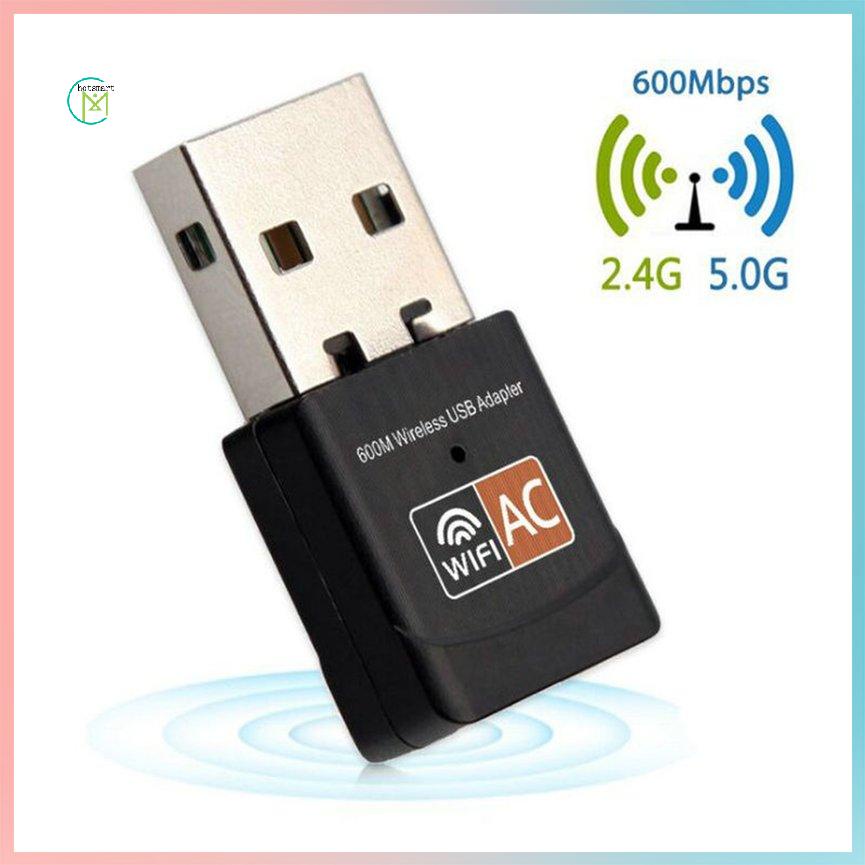Kongqiabona 600 Mbps de Banda Dual Tarjeta de Red inalámbrica Ordenador Mini USB WiFi Adaptador 