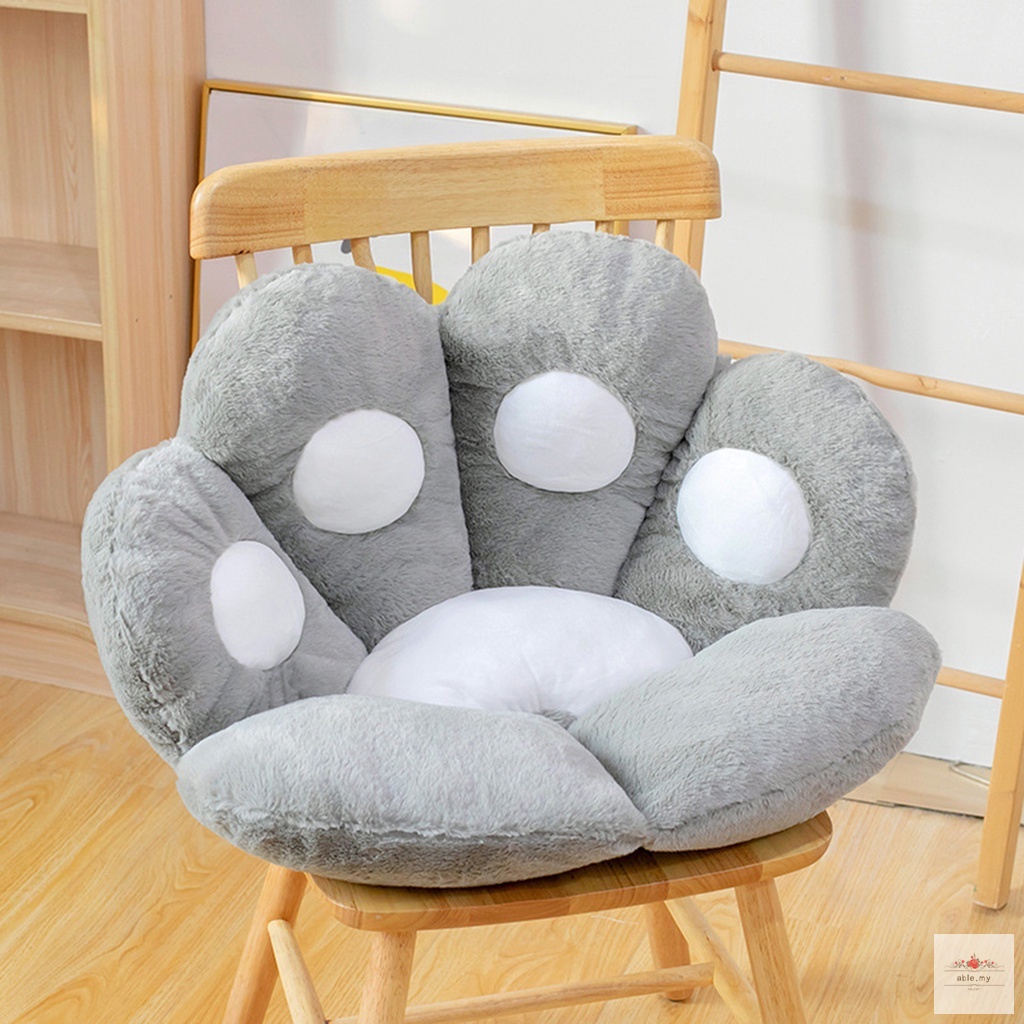 suave y grueso blanco en casa o en el coche Cojín de asiento bonito Kawaii decorativo con patas de gato para silla de escritorio 80 cm x 70 cm para sillas de oficina 
