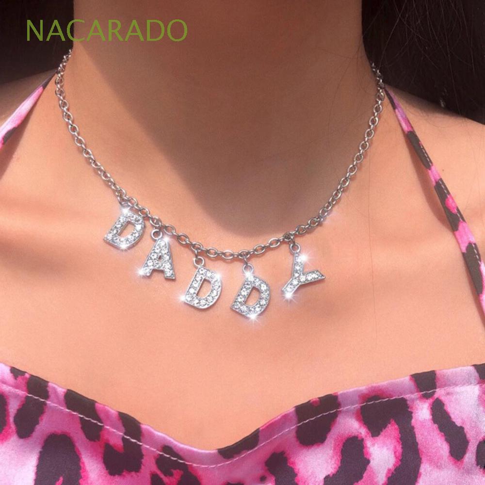 Nacarado De Lujo Babero Gargantilla De Cristal Angel Miel Bebe Punk Collar Mujeres Moda Joyeria Reina Salvaje Harajuku Estilo Letra Colgante Shopee Mexico