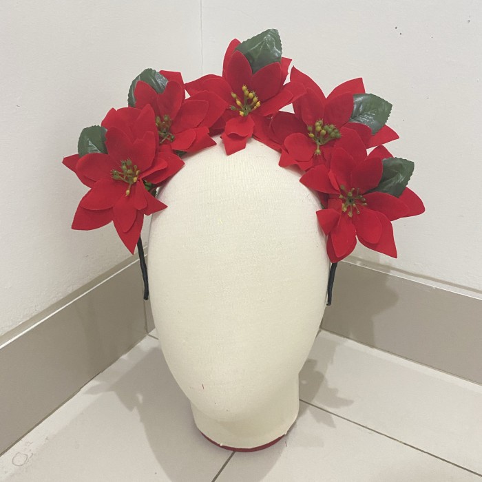 Diadema de flor de navidad corona poinsettia flor | Shopee México