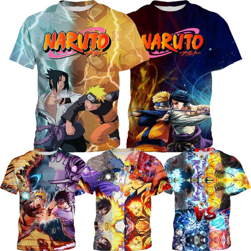 Silver Basic Naruto Camiseta y Pantalón Conjunto para Niños Japonés Anime Camiseta Verano Ropa Deportiva Naruto Camiseta Hokage Cosplay Uniforme 