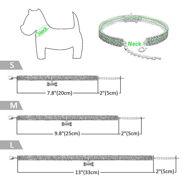 Newtensina 2 Piezas Collar de Perro Collar de Perro con Diamante Bling Collar Gatito Lindo Collar de Perrito para Perros Gatos 