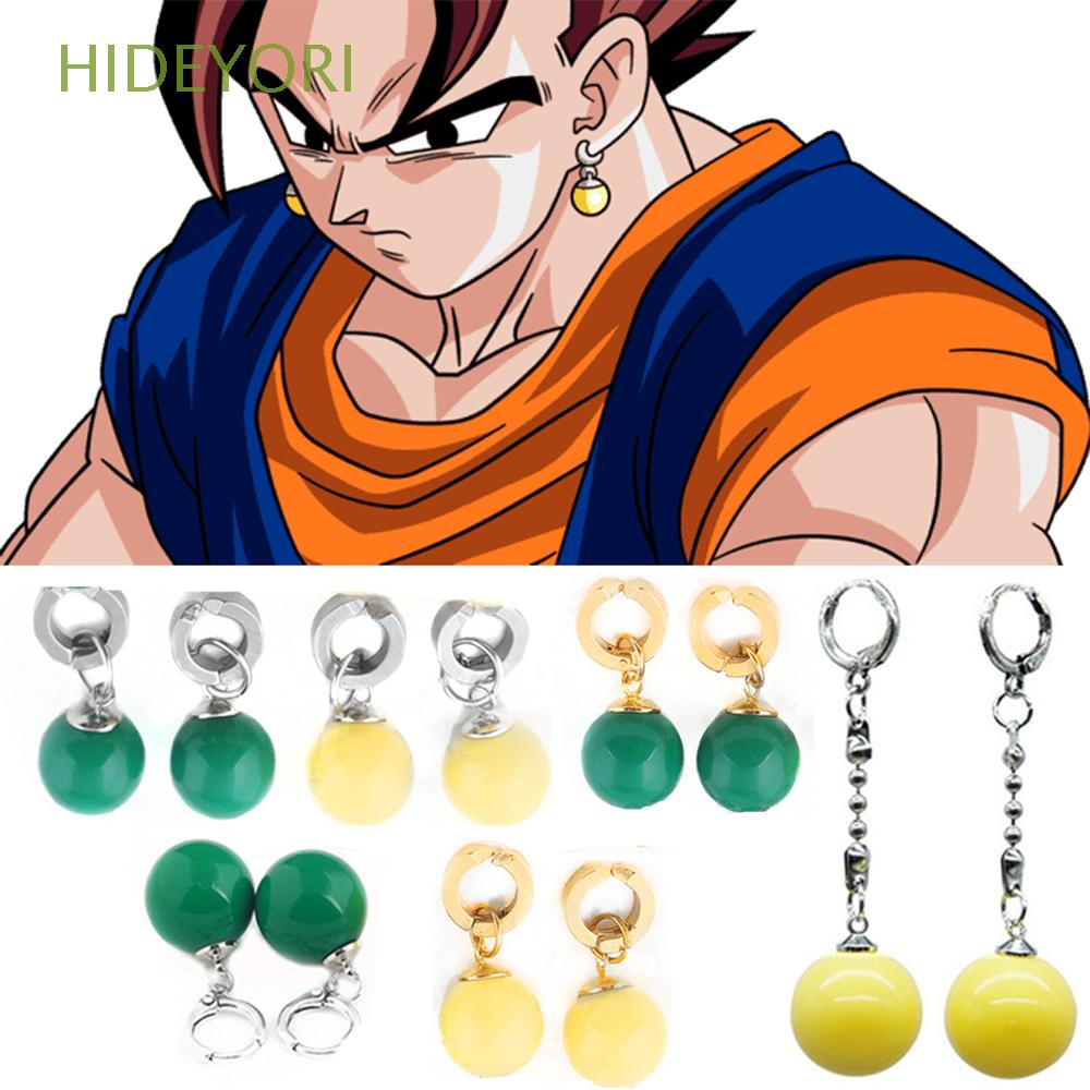 HIDEYORI 1 par de pendientes de Anime/aretes amarillos de Zamasu/aretes