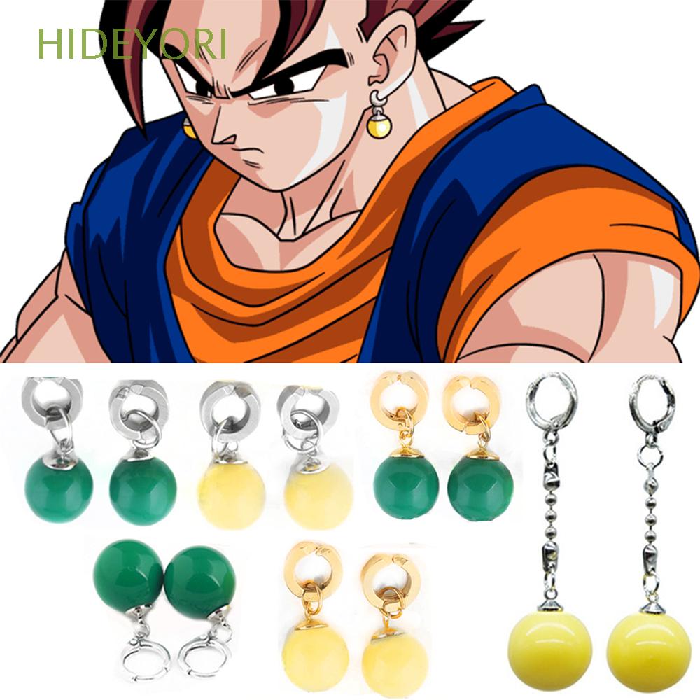 HIDEYORI par de pendientes de Anime/aretes amarillos de Zamasu/aretes de Clip para Cosplay Zoro Potara Dragonball Super Ball joyería Unisex Vegetto Potara Shopee México