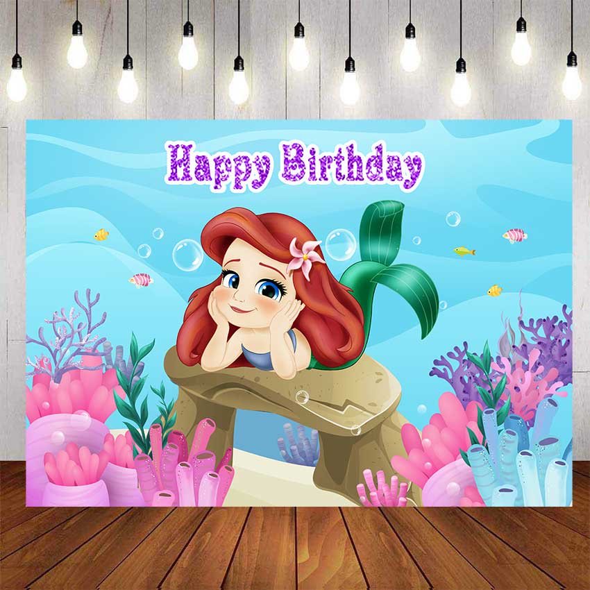 fotomatón decoración de mesa de pastel de 5 x 3 pies pancarta de fiesta tema de sirenita fondo de fotografía de cumpleaños Fondo de sirena bajo el mar baby shower 