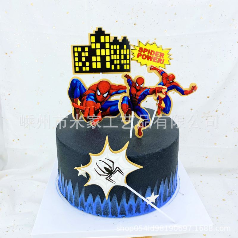 Spot) Listo Para Enviar Premium Spiderman Decoración De Tartas Set Para  Niños Cumpleaños Accesorios De Hornear Pastel De | Shopee México