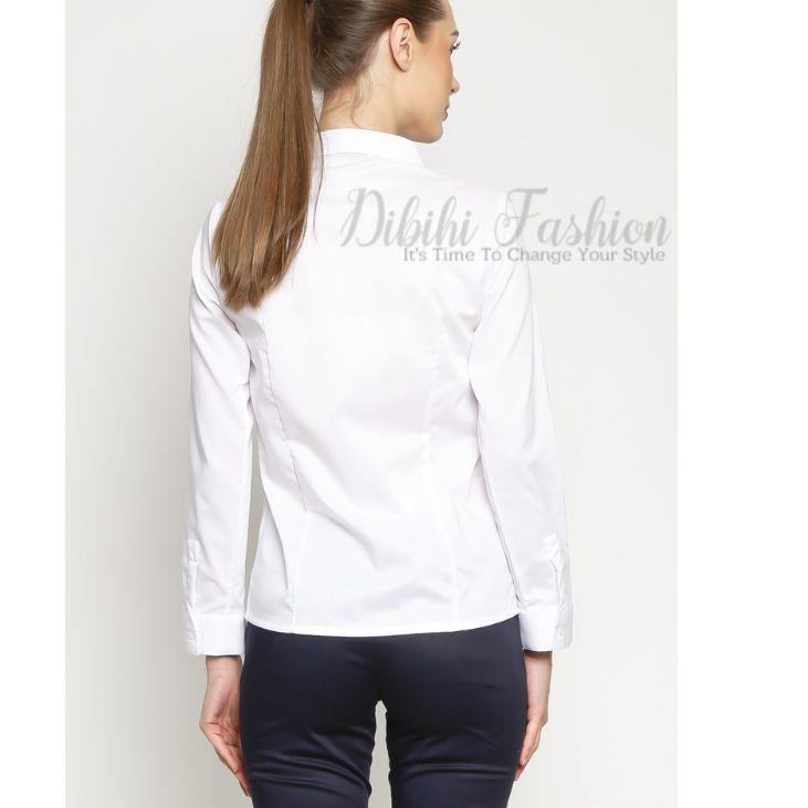 ☼ Camisa blanca mujer camisa de manga larga | Camisa larga blanca para mujer | lisa para ♗ | Shopee México