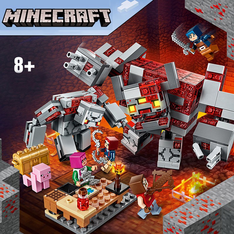 My World Redstone Golem Bloques De Construccion Minecraft Serie Lego Compatible Para Ninos Juguetes Shopee Mexico
