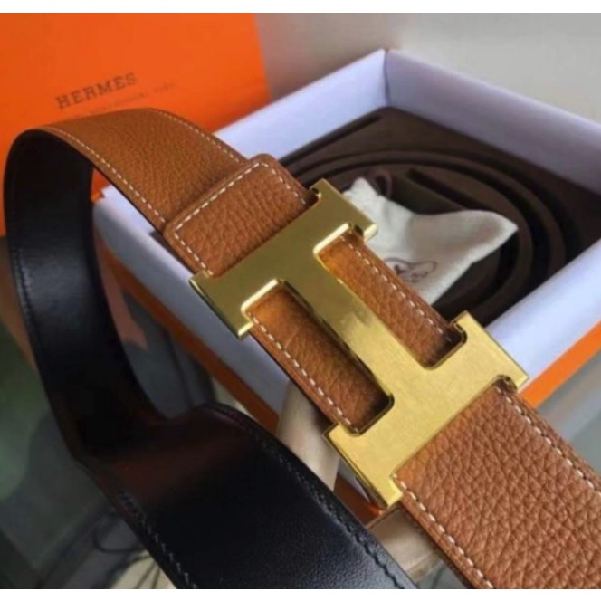 Autorizar Acción de gracias enero hermes hombres cinturones h mujeres cinturones 110cm oro cuero genuino  correa de lujo masculino cinturón regalo | Shopee México