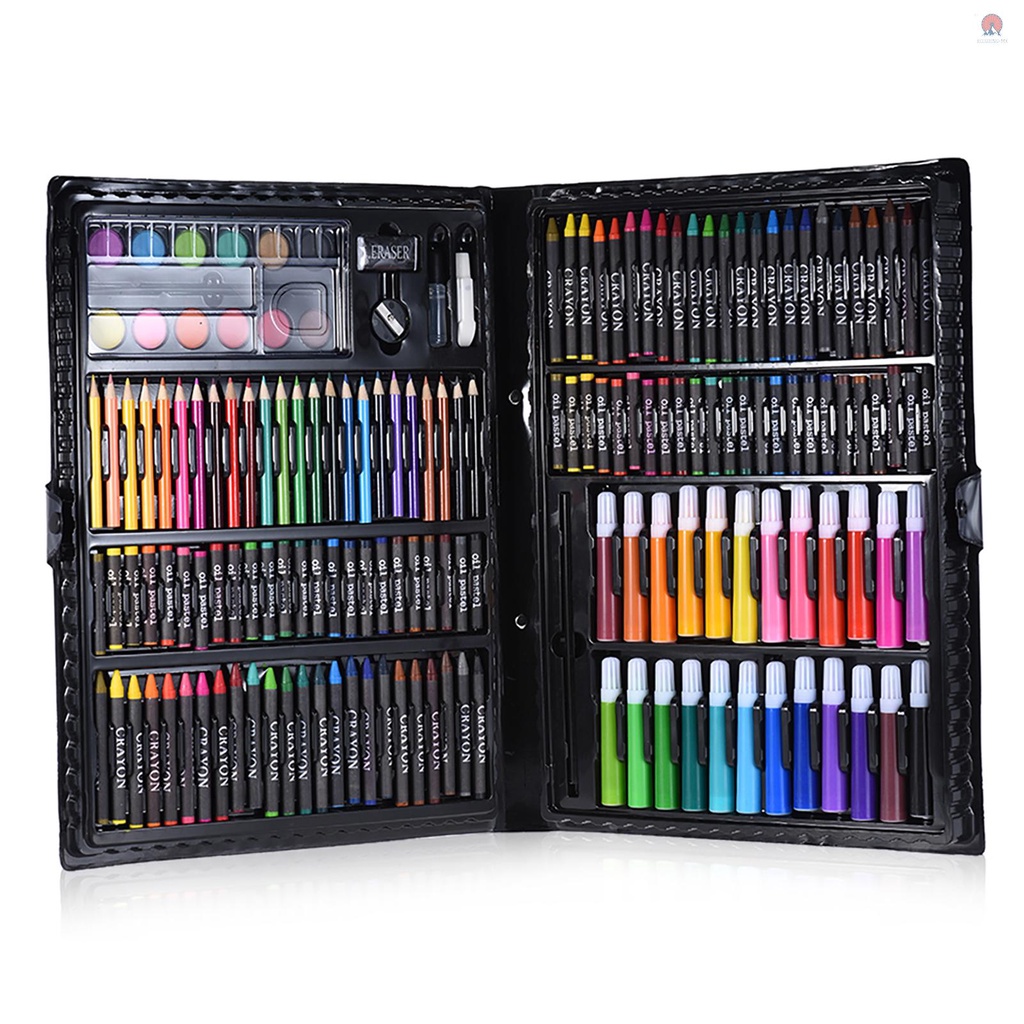 EOMX 168pcs Bolígrafo De Dibujo Juego De Arte Kit De Pintura Lápices De  Color Bocetos Crayon Aceite Pastel Agua Pegamento Con Estuche Para Niños |  Shopee México
