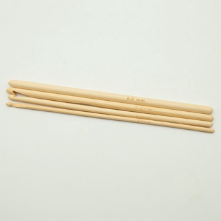 Time* 4 pzs juego de ganchos de ganchillo de madera de bambú de 4