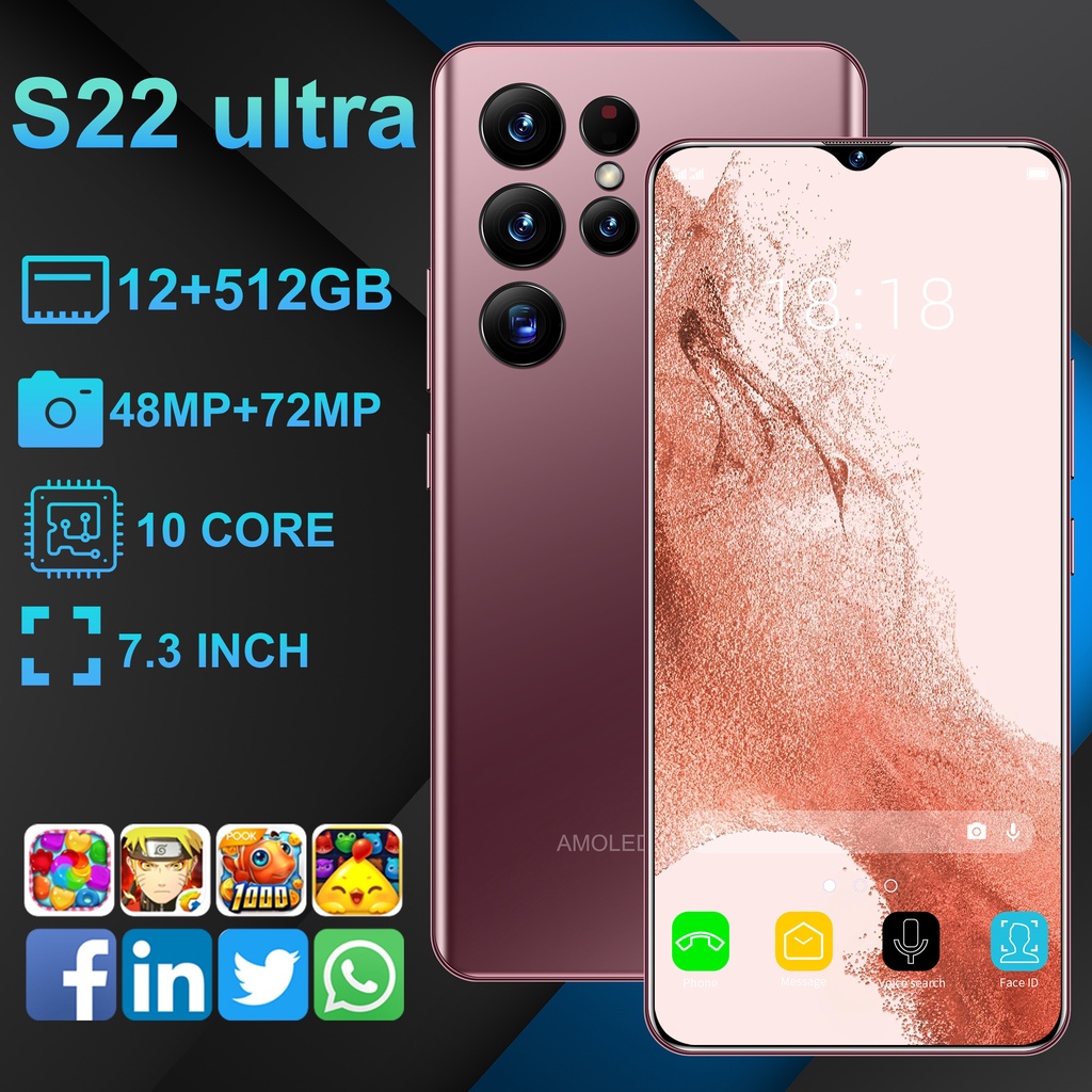 Versión Global Smartphone S22 Ultra 7.3 « Teléfono Móvil Barato 5G