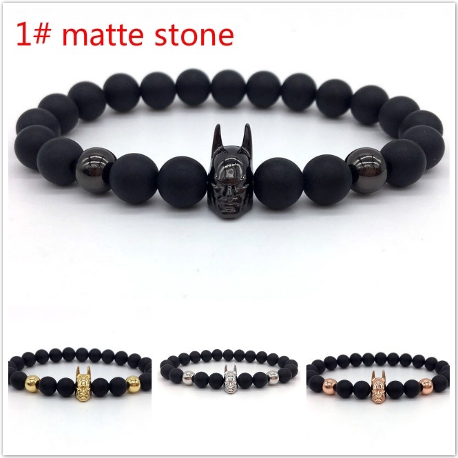 Pulseras De Encanto De Batman Chapado En Color Negro Con Cuentas De Piedra  Para Hombres Y Mujeres Geniales | Shopee México