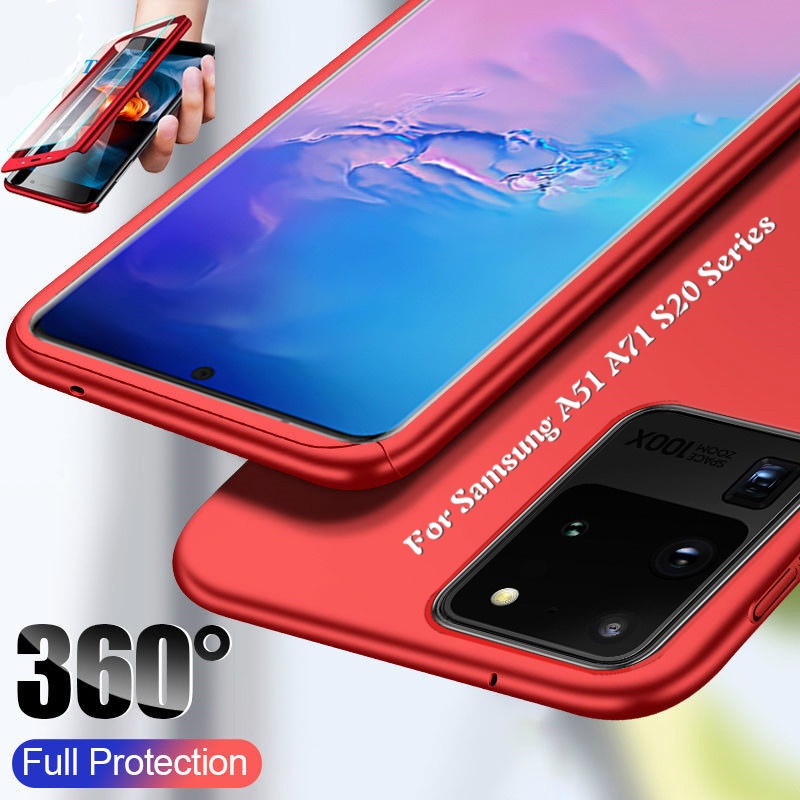 Protector de pantalla para Samsung Galaxy A8 A7 A6 2018 A5 Plus 360 ° Full Cubierta Estuche 