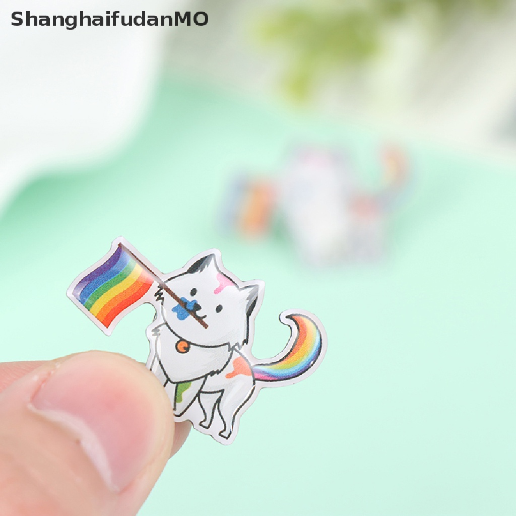 Kitty Cat with the LGBT Pride flag Enamel Pin Rainbow Gay Brooch jewelry Novel l 