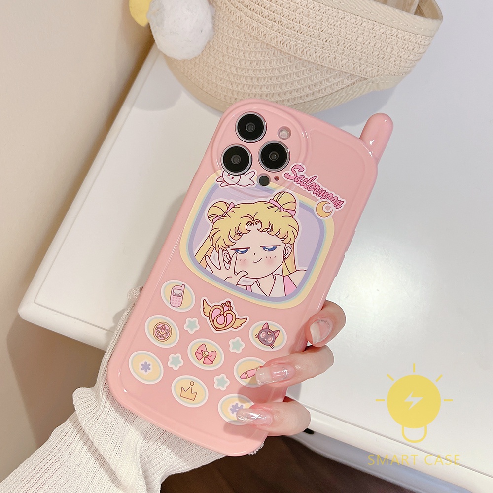 Retro Shape Sailor Moon Funda For iPhone 13 Pro Max 12 11 Fundas Phone Case Hello Kitty Sailor Moon