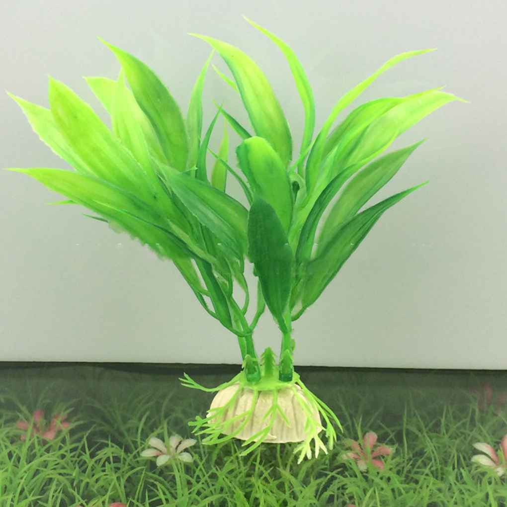 Uzinb Ornamento Planta Agua de la Hierba Verde para Las Plantas del Acuario Artificial del Acuario plástico Decoración acuáticos 