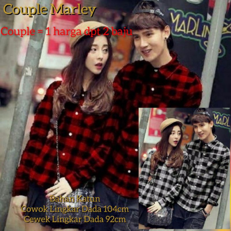 Melly81 pareja camisa MARLEY rojo cuadros pareja camisa manga larga  dobladillo ropa | Shopee México