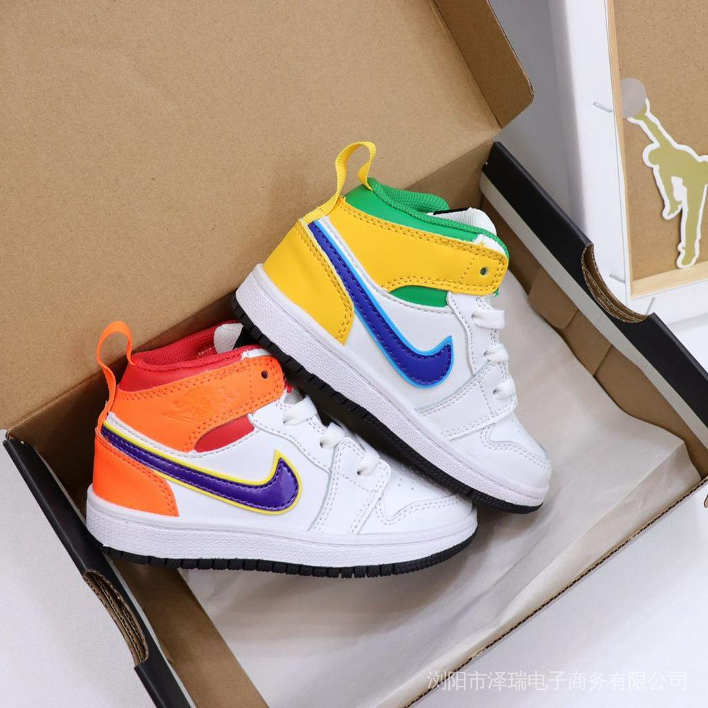 fuente solamente carril Zapatos De Cuero Originales Nike Air Jordan 1 AJ1 Para Niños Baloncesto  Niñas | Shopee México