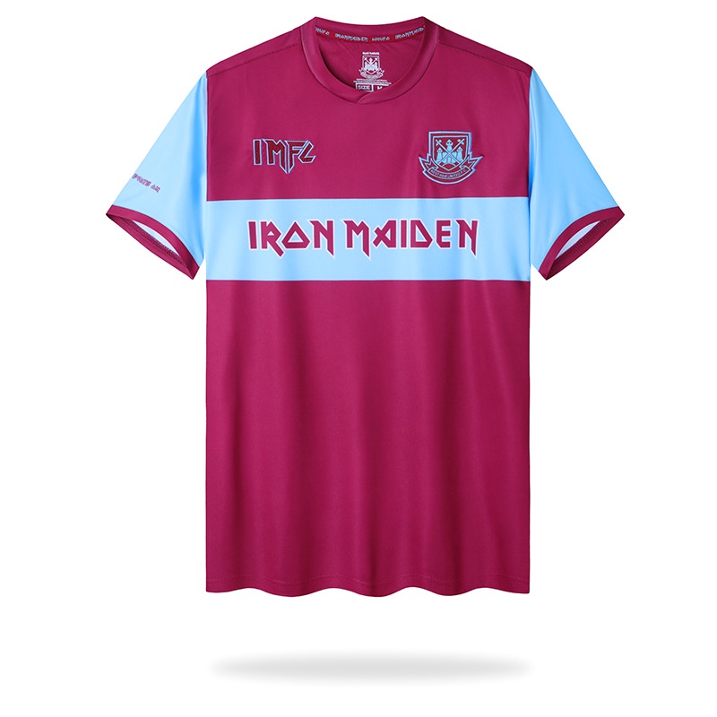 Camiseta Retro Iron Maiden X West Ham Home Para Hombres Fan De Fútbol