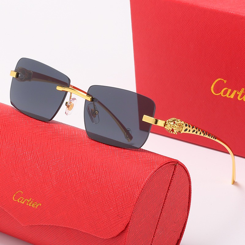 Cartier Gafas De Sol Marca Espejo De Mujer Protector Solar Retro Moda De Lujo Negro | Shopee México