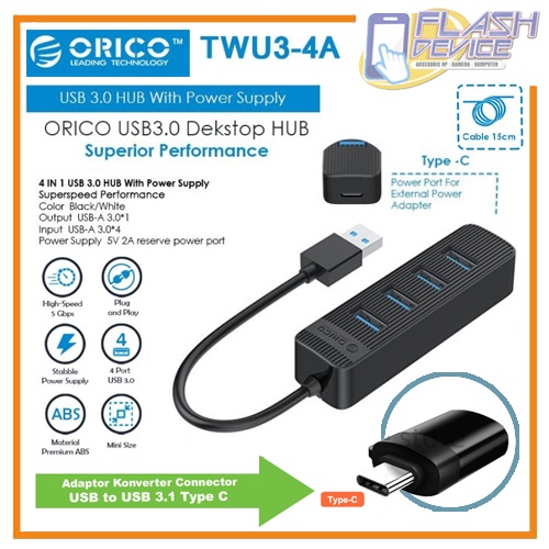 ORICO Hub USB 3.1 Tipo C 4 Puertos Aluminio Alta Velocidad-con VGA/HDMI 