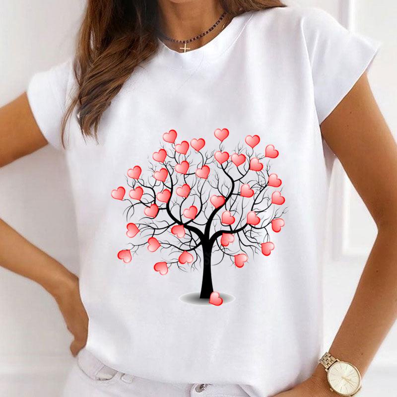 Love Tree Trend Cute Años 90 Ropa De Mujer Impresión Señora Manga Corta Tee  Top Casual Tops Moda Camiseta Gráfica Básica | Shopee México