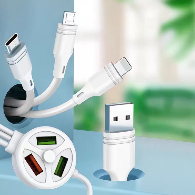 Cable Multicargador Para Celulares Tipo Pulpo Usb 6 En 1 Para Iphone