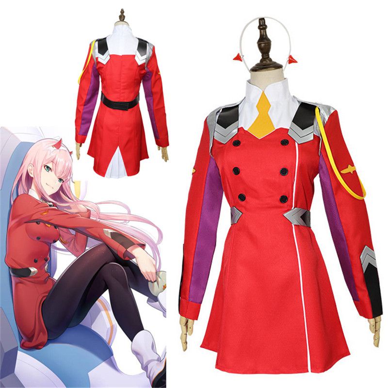 DARLING In The FRANXX 02 ZERO Two Outfit Red Uniform Halloween Cosplay ...