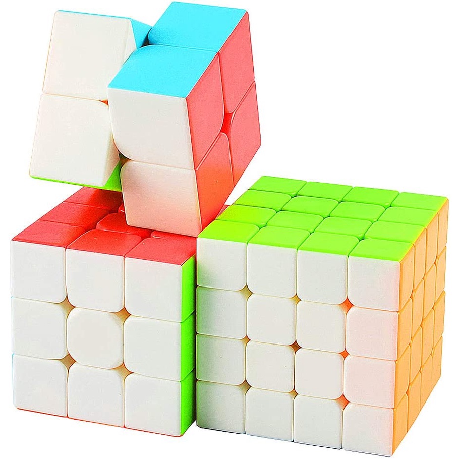 Cooja Cubos de Velocidad 3x3 Smooth Magic Cube Puzzle Durable Regalo de Juguetes para Niños Niñas 4x4 5x5 4 Piezas Speed Cube Set 2x2 