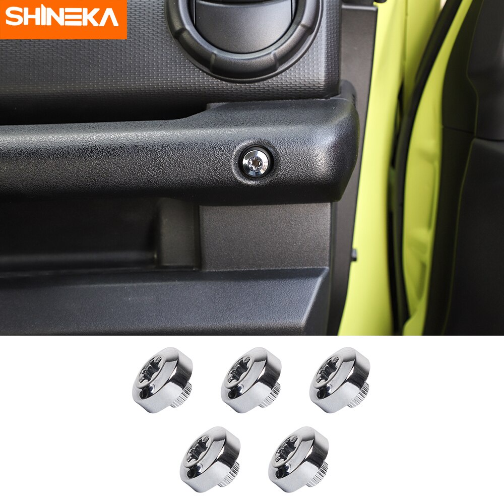 SHINEKA Tuercas Pernos Para Suzuki Jimny 2019 + Coche Central Consola Reposabrazos Interior Manijas De Puerta Tornillo Accesorios