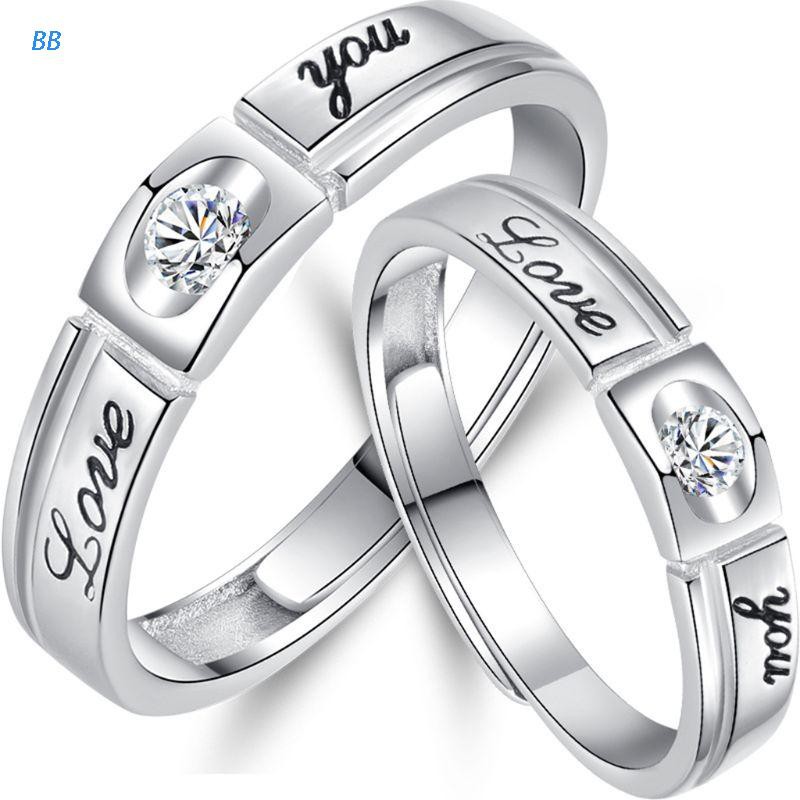 Anillos promesa para hombre y mujer él y su corazón en forma de pareja anillos | Shopee