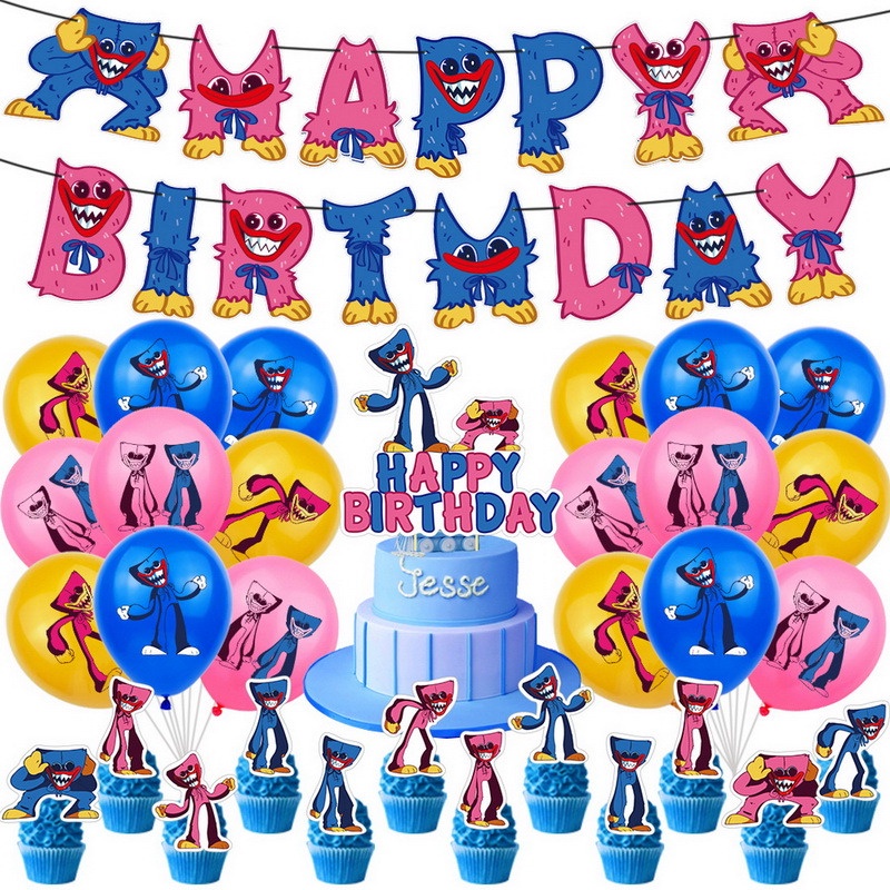 Poppy Playtime Figuras Cake Topper Set 6 Piezas Decoración de Pastel para Cumpleaños Decoration,Huggy Wuggy Mini Figuras Decoración para Tarta Fiesta Cumpleaños Pastel Decoración para Niños 