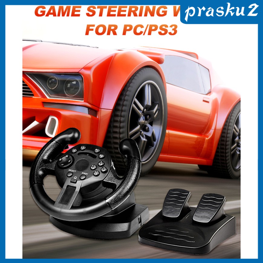 Prasku2 Simulador De Volante De Carreras Pedales De Freno Kit Para Ps3 Pc Juego Negro Shopee Mexico