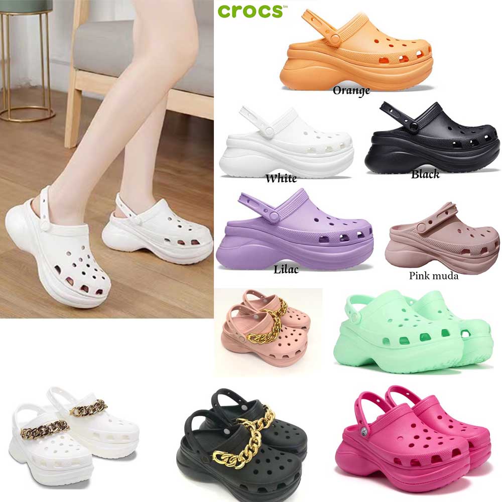 Beixiju-crocs Clásico Bae zueco Mujeres Sandalias Clog Plataforma  Embellecida Cadena | Shopee México