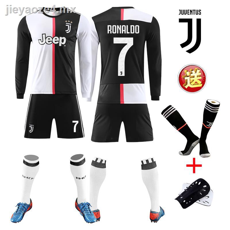 Nueva camiseta de fútbol de manga larga de local de la Juventus 19-20 Traje de uniforme del equipo visitante de la Juventus Camiseta de Ronaldo C - Shopee México