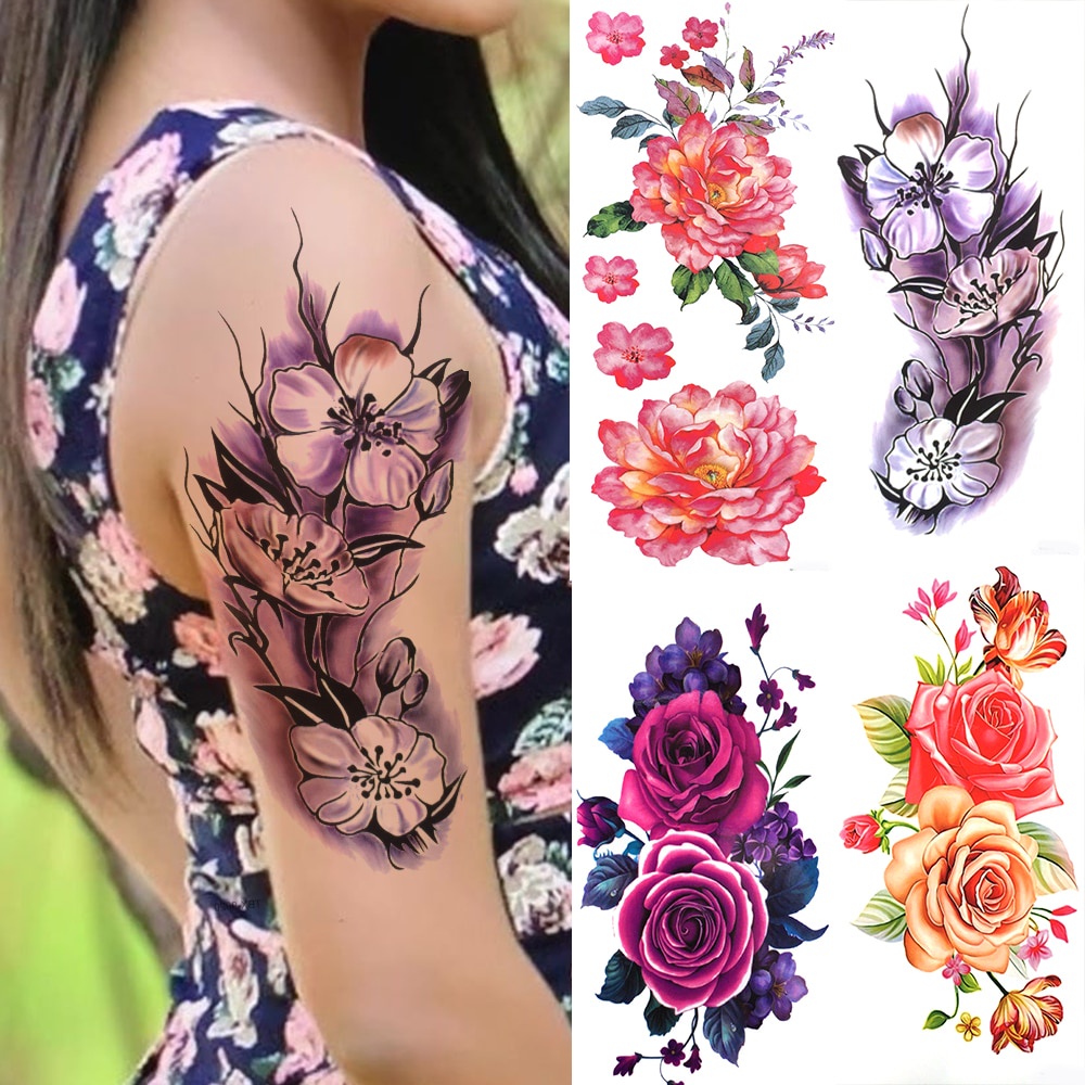 Tatuajes Temporales De Flores De Lirio 3D Para Mujeres Adultos Rosa Lotus  Anemone Tatuaje Pegatina Falsa Media Manga Acuarela Brazo Tatoos | Shopee  México