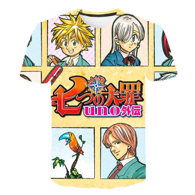 Cool Anime Seven Deadly Sins T Japonés Nanatsu No Taizai Camiseta Cómoda