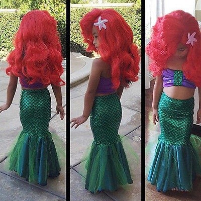 Vestido De Princesa ariel Cola De Sirena Disfraz De cosplay Niños Para Niña  | Shopee México