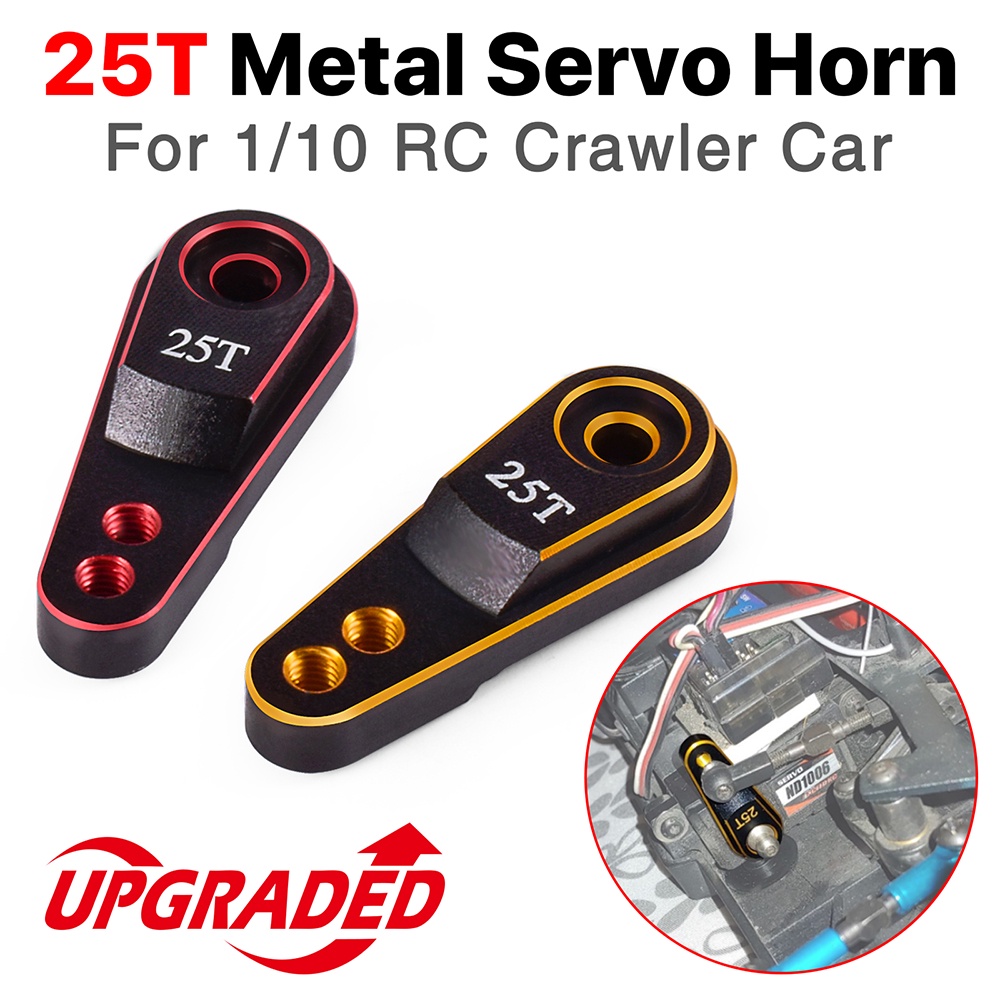 INJORA 25T Servo Horn Aluminium Levier de Vitesses Déchargement Bras Servo pour Axial SCX10 Pro 1/10 RC Crawler Upgrade, 2Pcs