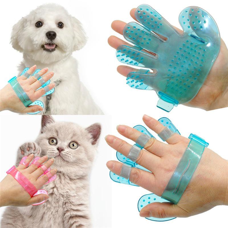 Mascotas gatos y perros cepillo de baño guantes masaje palma de cinco dedos cepillo de belleza | Shopee México