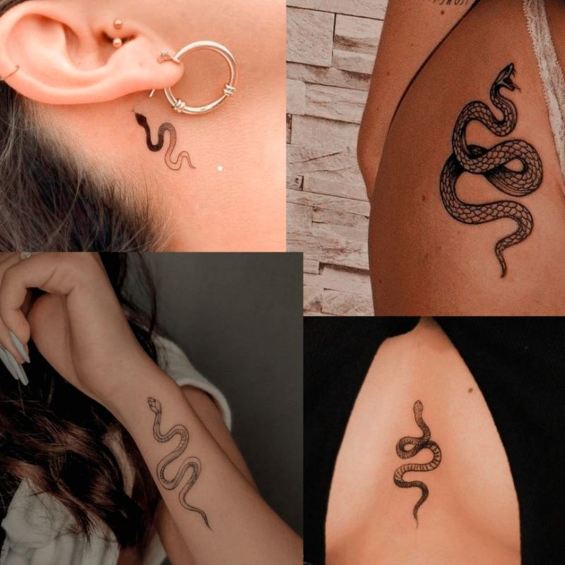 Pegatinas de tatuaje temporales personalizadas astésicas para tatuaje de  serpiente | Shopee México