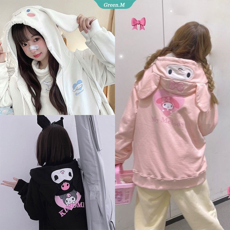 Sanrio Kuromi My Melody Sudadera Con Capucha Y2k Kawaii Cinnamoroll 