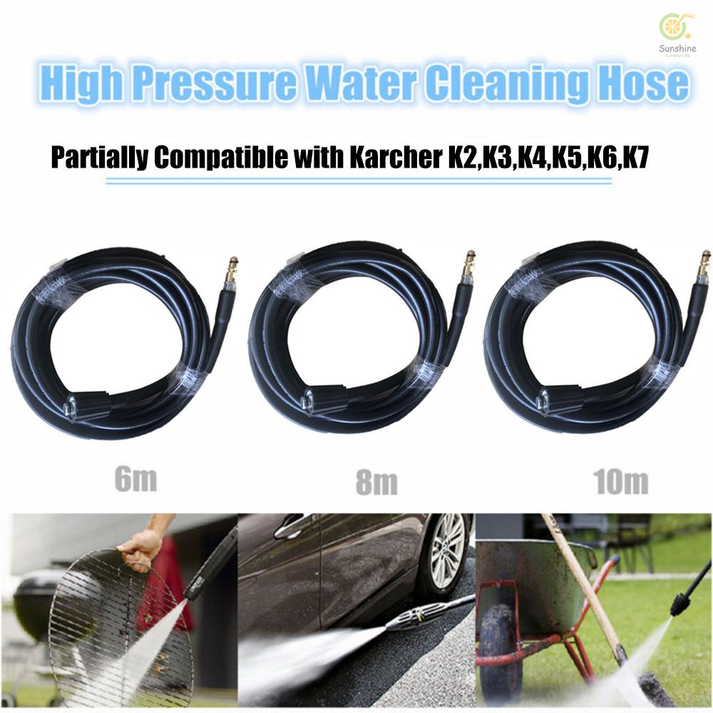 Lechnical Manguera de limpieza de agua de alta presión de 6m/8m/10m parcialmente Compatible con Karcher K2 K3 K4 K5 herramientas de limpieza de vehículos de jardín